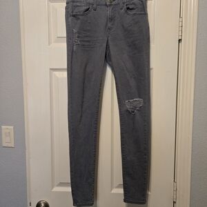 SO Gray Ripped Skinny Jeans